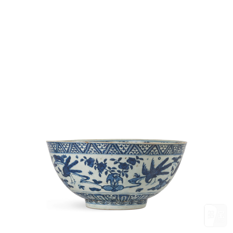 明 十六/十七世紀 青花盌 | GRAND BOL EN PORCELAINE BLEU BLANC - 图8